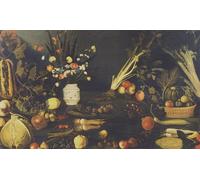 WYKUJMYTO Classic Canvas Picture Printing Canvas Art Wall Art Picture Still Life of Flowers Fruit and Vegetables by Merisi Caravaggio Artwork on Wall for Office Decor 60x90cm