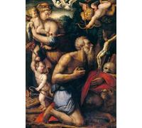 WYKUJMYTO Classic Canvas Picture Printing Canvas Art Wall Art Picture Temptation of St by Giorgio Vasari Artwork on Wall for Office Decor 60x90cm