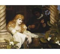 WYKUJMYTO Classic Canvas Picture Printing Canvas Art Wall Art Picture the Awakening of Love Words of Another to Music by Herbert Gustave Schmalz Artwork on Wall for Home Decor 60x90cm