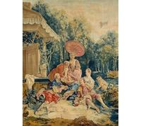 WYKUJMYTO Classic Canvas Picture Printing Canvas Art Wall Art Picture The Collation from a of the Italian Village Scenes by François Boucher Artwork on Wall for Office Decor 60x90cm