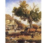WYKUJMYTO Classic Canvas Picture Printing Canvas Art Wall Art Picture the Country Inn by Myles Birket Foster R.w.s. Artwork on Wall for Home Decor 60x90cm
