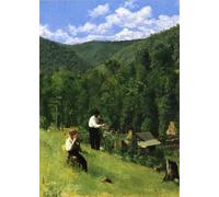 WYKUJMYTO Classic Canvas Picture Printing Canvas Art Wall Art Picture the Farmer and His Son At Harvesting by Thomas Pollock Anschutz Artwork on Wall for Home Decor 60x90cm