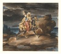 WYKUJMYTO Classic Canvas Picture Printing Canvas Art Wall Art Picture the Giaour by Theodore Gericault Artwork on Wall for Office Decor 60x90cm