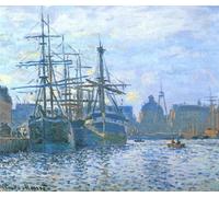 WYKUJMYTO Classic Canvas Picture Printing Canvas Art Wall Art Picture the Havre the Trade Bassin by Claude Monet Artwork on Wall for Home Decor 60x90cm