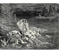 WYKUJMYTO Classic Canvas Picture Printing Canvas Art Wall Art Picture The Inferno Cantolines Now seest thou son! The souls of those whom anger overcame. Gustave Dore for Office Decor 60x90cm
