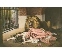WYKUJMYTO Classic Canvas Picture Printing Canvas Art Wall Art Picture the Lion's Bride by Gabriel Max Artwork on Wall for Office Decor 60x90cm
