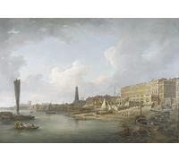 WYKUJMYTO Classic Canvas Picture Printing Canvas Art Wall Art Picture the London Riverfront Between Westminster and the Adelphi by William Marlow Artwork on Wall for Office Decor 60x90cm