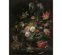 WYKUJMYTO Classic Canvas Picture Printing Canvas Art Wall Art Picture the Overturned Bouquet by Abraham Mignon Artwork on Wall for Home Decor 60x90cm