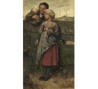 WYKUJMYTO Classic Canvas Picture Printing Canvas Art Wall Art Picture Villagers by Jacob Henricus Maris Artwork on Wall for Office Decor 60x90cm
