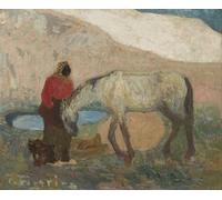 WYKUJMYTO Classic Canvas Picture Printing Canvas Art Wall Art Picture Washerwomen in the Dunes or Los Amigos by Pedro Figari Artwork on Wall for Home Decor 60x90cm