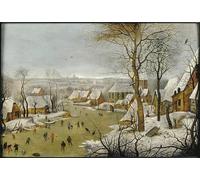 WYKUJMYTO Classic Canvas Picture Printing Canvas Art Wall Art Picture Winter Landscape with a Bird Trap and the Flight Into Egypt by Pieter Brueghel the Younger for Office Decor 60x90cm