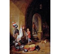 WYKUJMYTO Famous Oil Paintings Nordic Canvas Artwork Painting Graffiti Picture a Guard Room by David Teniers the Younger Artwork Canvas Prints for Home Decor 60x90cm