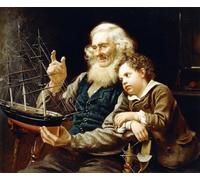 WYKUJMYTO Famous Oil Paintings Nordic Canvas Artwork Painting Graffiti Picture a Story of the Sea by George Brown Artwork Canvas Prints for Office Decor 60x90cm