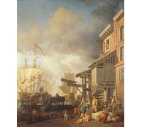 WYKUJMYTO Famous Oil Paintings Nordic Canvas Artwork Painting Graffiti Picture a Thames Wharf's by Famous Painter Artwork Canvas Prints for Home Decor 60x90cm