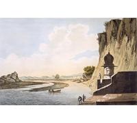 WYKUJMYTO Famous Oil Paintings Nordic Canvas Artwork Painting Graffiti Picture a View of the Gaut At Etawa on the Banks of the River Jumna by William Hodges for Office Decor 60x90cm