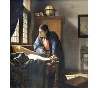 WYKUJMYTO Famous Oil Paintings Nordic Canvas Artwork Painting Graffiti Picture Der geograf by Jan Vermeer van Delft Artwork Canvas Prints for Office Decor 60x90cm