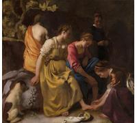 WYKUJMYTO Famous Oil Paintings Nordic Canvas Artwork Painting Graffiti Picture Diana and Her Companions by Jan Vermeer Artwork Canvas Prints for Home Decor 60x90cm