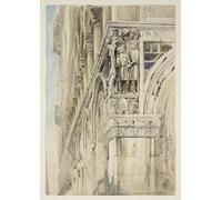 WYKUJMYTO Famous Oil Paintings Nordic Canvas Artwork Painting Graffiti Picture Facade of the Doge's Palace Venice the Vine Angle by John Ruskin Artwork Canvas Prints for Home Decor 60x90cm