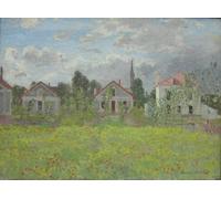 WYKUJMYTO Famous Oil Paintings Nordic Canvas Artwork Painting Graffiti Picture Houses At Argenteuil by Claude Monet Artwork Canvas Prints for Office Decor 60x90cm
