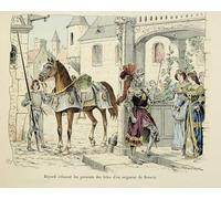 WYKUJMYTO Famous Oil Paintings Nordic Canvas Artwork Painting Graffiti Picture Illustration Taken From the Book History of the Chevalier Bayard by Paul De Semant for Office Decor 60x90cm