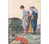 WYKUJMYTO Famous Oil Paintings Nordic Canvas Artwork Painting Graffiti Picture Is Isaac to Die Illustration From Through the Bible Virtue Publishing by Charles Edmund Brock for Office Decor 60x90cm