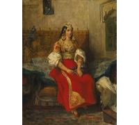 WYKUJMYTO Famous Oil Paintings Nordic Canvas Artwork Painting Graffiti Picture Jewish Tangier in Costume Dappart by Ferdinandeugene Delacroix Artwork Canvas Prints for Home Decor 60x90cm