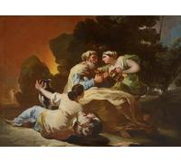 WYKUJMYTO Famous Oil Paintings Nordic Canvas Artwork Painting Graffiti Picture Lot and His Daughters by Francisco De Goya Artwork Canvas Prints for Home Decor 60x90cm