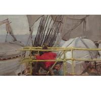 WYKUJMYTO Famous Oil Paintings Nordic Canvas Artwork Painting Graffiti Picture on Board the Sailing Ship 'roman Emperor' June by Henrytuke Artwork Canvas Prints for Home Decor 60x90cm