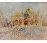 WYKUJMYTO Famous Oil Paintings Nordic Canvas Artwork Painting Graffiti Picture Place San Marco Venise by Pierre Auguste Renoir Artwork Canvas Prints for Office Decor 60x90cm
