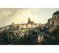 WYKUJMYTO Famous Oil Paintings Nordic Canvas Artwork Painting Graffiti Picture Prague Castle and the Royal Summerhouse by Vincenc Morstadt Artwork Canvas Prints for Office Decor 60x90cm