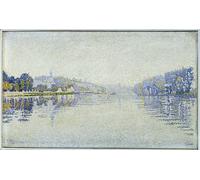 WYKUJMYTO Famous Oil Paintings Nordic Canvas Artwork Painting Graffiti Picture Riverside the Seine and Herblay Painting by Paul Signac Artwork Canvas Prints for Office Decor 60x90cm