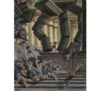 WYKUJMYTO Famous Oil Paintings Nordic Canvas Artwork Painting Graffiti Picture Samson Bringing Down the Temple of Dagon Engraving by Gustave Dore Artwork Canvas Prints for Home Decor 60x90cm