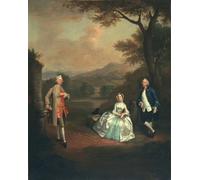 WYKUJMYTO Famous Oil Paintings Nordic Canvas Artwork Painting Graffiti Picture Sir George Lyttelton Bart with Lt Col Richard Lyttelton by Arthur Devis Artwork Canvas Prints for Office Decor 60x90cm