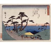 WYKUJMYTO Famous Oil Paintings Nordic Canvas Artwork Painting Graffiti Picture Station Shirasuga Kyoka Tokaido Series by Utagawa Hiroshige Artwork Canvas Prints for Office Decor 60x90cm