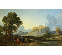 WYKUJMYTO Famous Oil Paintings Nordic Canvas Artwork Painting Graffiti Picture the Acropolis Athens by William Muller Artwork Canvas Prints for Office Decor 60x90cm