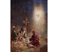WYKUJMYTO Famous Oil Paintings Nordic Canvas Artwork Painting Graffiti Picture the Angel of the Lord Appears to the Shepherds Bible by William Brassey Hole for Office Decor 60x90cm