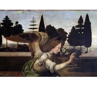 WYKUJMYTO Famous Oil Paintings Nordic Canvas Artwork Painting Graffiti Picture the Annunciation Detail of the Angel Oil on Wood by Leonardo Da Vinci Artwork Canvas Prints for Office Decor 60x90cm