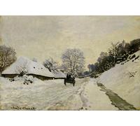 WYKUJMYTO Famous Oil Paintings Nordic Canvas Artwork Painting Graffiti Picture the Cart or Road Under Snow At Honfleur by Claude Monet Artwork Canvas Prints for Home Decor 60x90cm