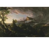 WYKUJMYTO Famous Oil Paintings Nordic Canvas Artwork Painting Graffiti Picture the Course of Empire the Savage State by Thomas Cole Artwork Canvas Prints for Office Decor 60x90cm