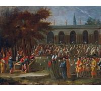 WYKUJMYTO Famous Oil Paintings Nordic Canvas Artwork Painting Graffiti Picture the Dutch Ambassador with His Retinue Being Received by Jean Baptiste Vanmour for Office Decor 60x90cm