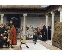 WYKUJMYTO Famous Oil Paintings Nordic Canvas Artwork Painting Graffiti Picture the Education of the Children of Clotilde and Clovis Peinture Lawrence Alma Tadema for Home Decor 60x90cm