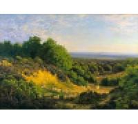 WYKUJMYTO Famous Oil Paintings Nordic Canvas Artwork Painting Graffiti Picture the Evening Sun View on Ewhurst Hill by John Clayton Artwork Canvas Prints for Office Decor 60x90cm
