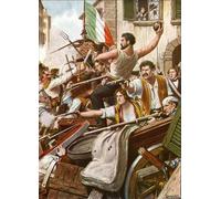 WYKUJMYTO Famous Oil Paintings Nordic Canvas Artwork Painting Graffiti Picture the Five Days of Milan Citizens of All Classes Man the Barricades by Tancredi Scarpelli for Home Decor 60x90cm