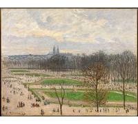WYKUJMYTO Famous Oil Paintings Nordic Canvas Artwork Painting Graffiti Picture the Garden of the Tuileries on a Winter Afternoon by Camille Jacob Pissarro for Office Decor 60x90cm