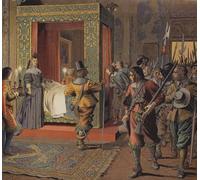 WYKUJMYTO Famous Oil Paintings Nordic Canvas Artwork Painting Graffiti Picture the Night of February the Militia Filing Past the Bed of the Young Louis Xiv by Maurice Leloir for Home Decor 60x90cm