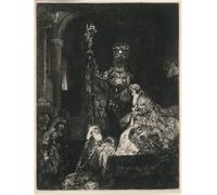 WYKUJMYTO Famous Oil Paintings Nordic Canvas Artwork Painting Graffiti Picture The presentation in the temple in the dark manner by Rembrandt van Rijn Artwork Canvas Prints for Office Decor 60x90cm