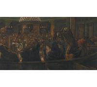 WYKUJMYTO Famous Oil Paintings Nordic Canvas Artwork Painting Graffiti Picture the Torn Cloak Jesus Condemned to Death by Jacques Artwork Canvas Prints for Office Decor 60x90cm