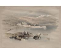 WYKUJMYTO Famous Oil Paintings Nordic Canvas Artwork Painting Graffiti Picture Town of Tiberias Looking Towards Lebanon by David Roberts Artwork Canvas Prints for Office Decor 60x90cm
