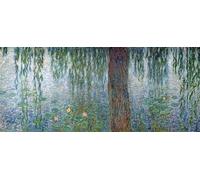WYKUJMYTO Famous Oil Paintings Nordic Canvas Artwork Painting Graffiti Picture Waterlilies Morning with Weeping Willows by Claude Monet Artwork Canvas Prints for Home Decor 60x90cm