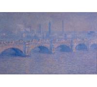 WYKUJMYTO Famous Oil Paintings Nordic Canvas Artwork Painting Graffiti Picture Waterloo Bridge Effet De Soleil by Claude Monet Artwork Canvas Prints for Office Decor 60x90cm